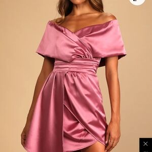 Elegant Pink Off-Shoulder Dress